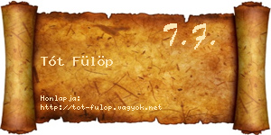 Tót Fülöp névjegykártya